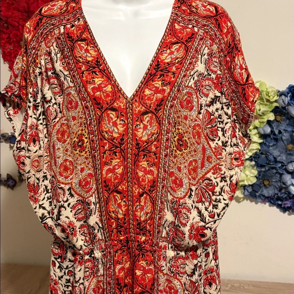 LUCKY BRAND V-Neck Kaftan Style Boho Dress with Pockets_7